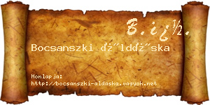 Bocsanszki Áldáska névjegykártya